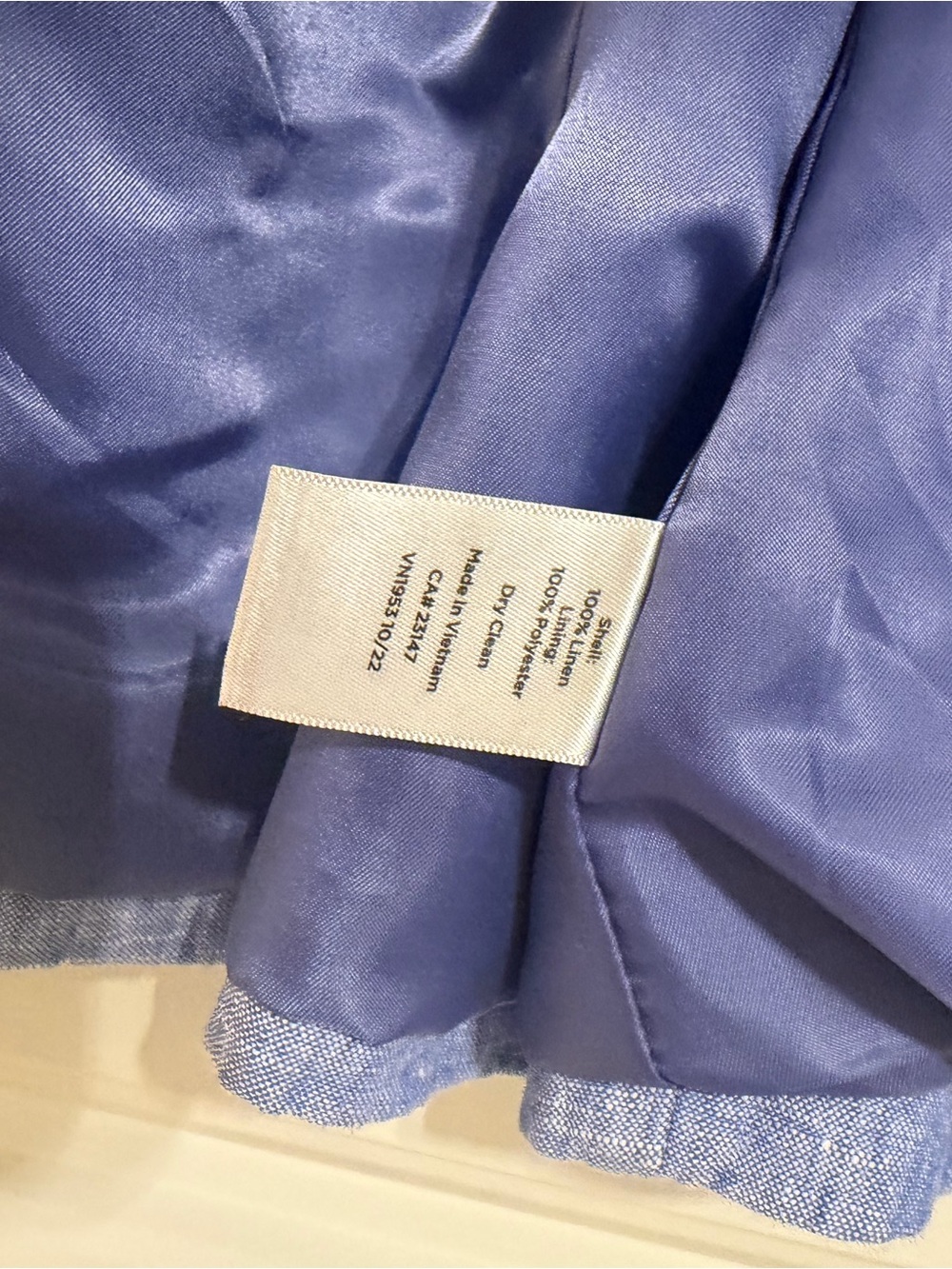 Talbots Light Blue Linen-Blend Notch Lapel Blazer - Picture 3 of 11
